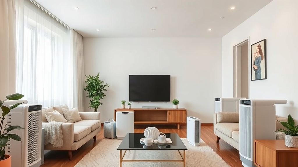 다양한 크기의 공기청정기 필터 면적을 비교하여 효율성을 보여주는 이미지